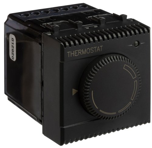 Терморегулятор механический с датчиком модульный DKC Avanti 2 мод. 0С +30С черный матовый фото Терморегулятор механический с датчиком модульный DKC Avanti 2 мод. 0С +30С черный матовый картинка